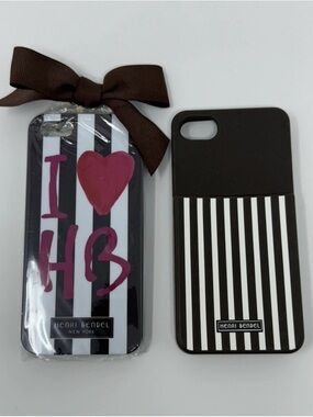 CASES (2) FOR IPHONE 5/5S I LOVE HB CENTENNIAL STRIPES BY HENRI BENDEL IN BROWN